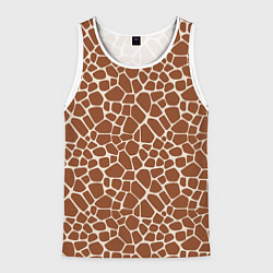 Майка-безрукавка мужская Шкура Жирафа - Giraffe, цвет: 3D-белый