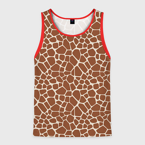 Мужская майка без рукавов Шкура Жирафа - Giraffe / 3D-Красный – фото 1