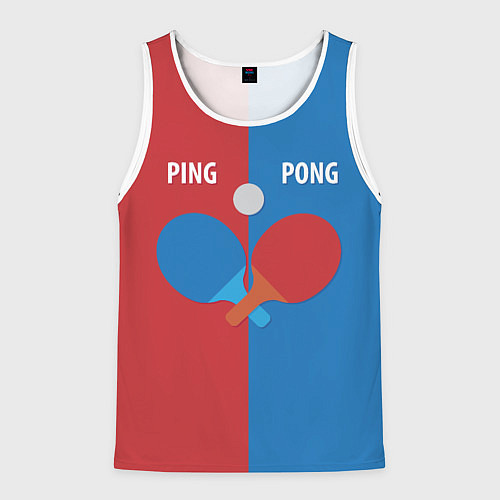 Мужская майка без рукавов PING PONG теннис / 3D-Белый – фото 1