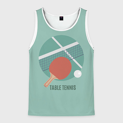 Мужская майка без рукавов TABLE TENNIS Теннис / 3D-Белый – фото 1