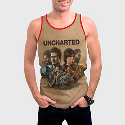 Майка-безрукавка мужская Uncharted Анчартед, цвет: 3D-красный — фото 2