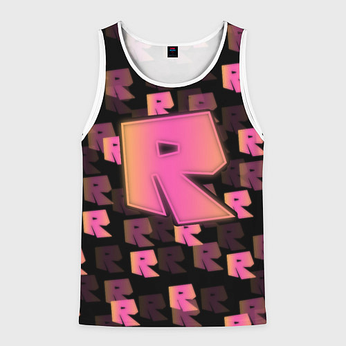 Мужская майка без рукавов ROBLOX ЛОГО / 3D-Белый – фото 1