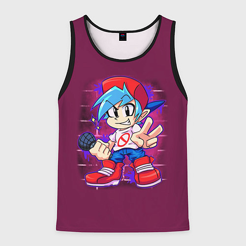 Мужская майка без рукавов Бойфренд Boyfriend FNF / 3D-Черный – фото 1