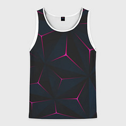 Мужская майка без рукавов Неоновые углы На черном Фоне