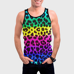 Майка-безрукавка мужская Leopard Pattern Neon, цвет: 3D-черный — фото 2