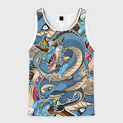 Мужская майка без рукавов Синий дракон-монст