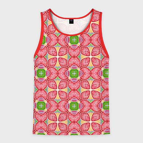 Мужская майка без рукавов Калейдоскоп 3D / 3D-Красный – фото 1