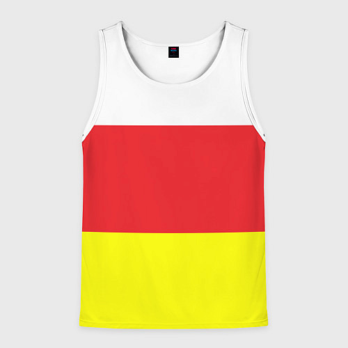 Мужская майка без рукавов СЕВЕРНАЯ ОСЕТИЯ РЕСПУБЛИКА / 3D-Белый – фото 1