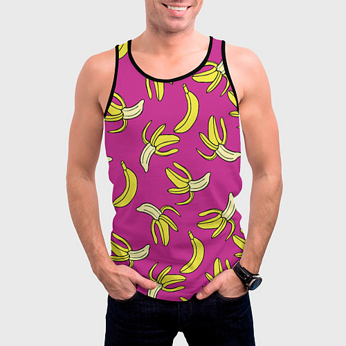 Мужская майка без рукавов Banana pattern Summer Color / 3D-Черный – фото 3