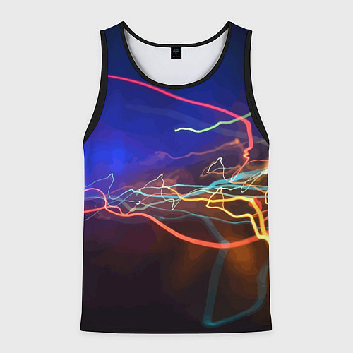 Мужская майка без рукавов Neon vanguard pattern Lightning Fashion 2023 / 3D-Черный – фото 1