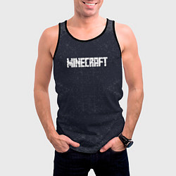 Майка-безрукавка мужская Майнкрафт MineCraft текстура, цвет: 3D-черный — фото 2
