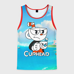 Мужская майка без рукавов Cuphead сердитая чашечка