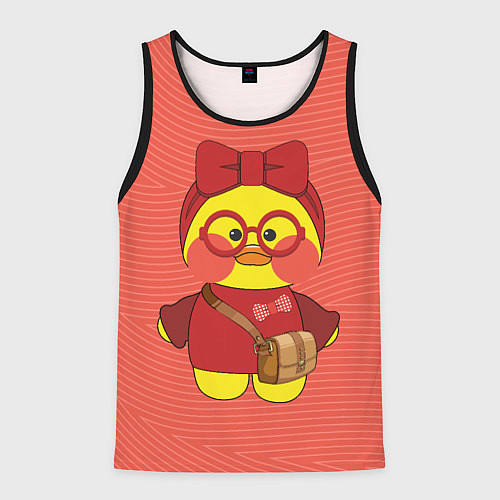 Мужская майка без рукавов Лалафанфан в красных очках / 3D-Черный – фото 1