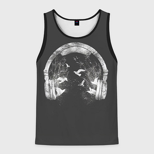 Мужская майка без рукавов Легкая музыка / 3D-Черный – фото 1