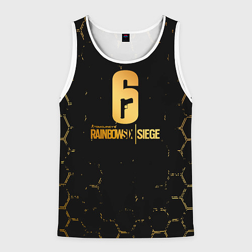 Мужская майка без рукавов Rainbow six siege соты / 3D-Белый – фото 1