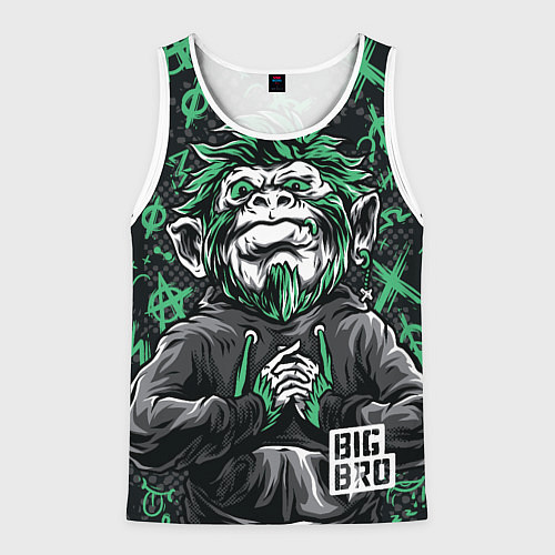 Мужская майка без рукавов Большой братан / 3D-Белый – фото 1
