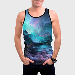 Майка-безрукавка мужская Разноцветные тучи, цвет: 3D-черный — фото 2