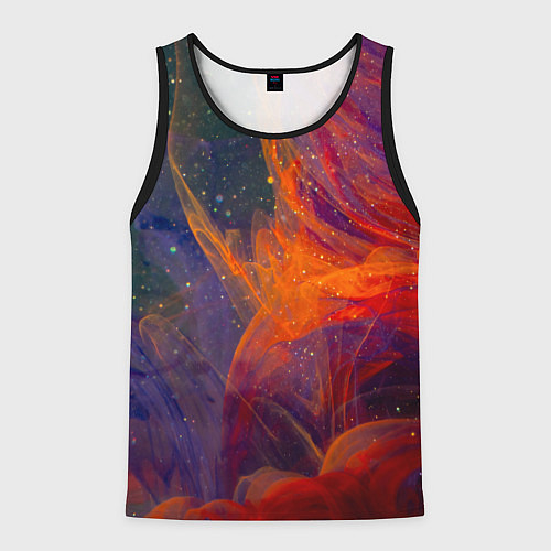 Мужская майка без рукавов Разноцветный абстрактный дым / 3D-Черный – фото 1