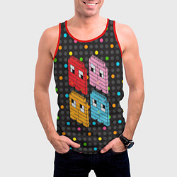 Майка-безрукавка мужская Pac-man пиксели, цвет: 3D-красный — фото 2