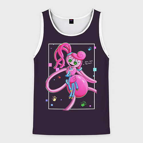 Мужская майка без рукавов POPPY PLAYTIME - Mommy long legs / 3D-Белый – фото 1