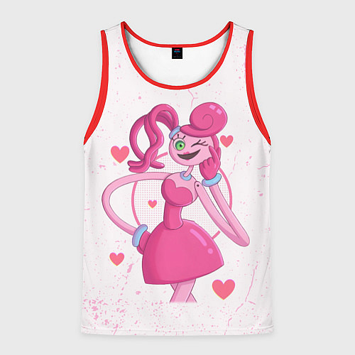 Мужская майка без рукавов POPPY PLAYTIME - Mommy long legs - Мамочка длинные / 3D-Красный – фото 1