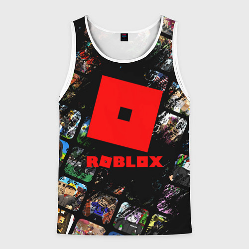 Мужская майка без рукавов ROBLOX СЮЖЕТЫ И ЛОГОТИП / 3D-Белый – фото 1