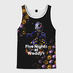 Майка-безрукавка мужская Five Nights at Freddys Луна паттерн, цвет: 3D-белый