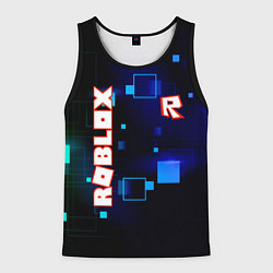 Майка-безрукавка мужская ROBLOX неоновые кубики, цвет: 3D-черный