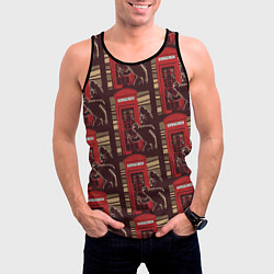 Майка-безрукавка мужская Шерлок Холмс и Доктор Ватсон паттерн, цвет: 3D-черный — фото 2