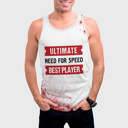 Майка-безрукавка мужская Need for Speed таблички Ultimate и Best Player, цвет: 3D-белый — фото 2