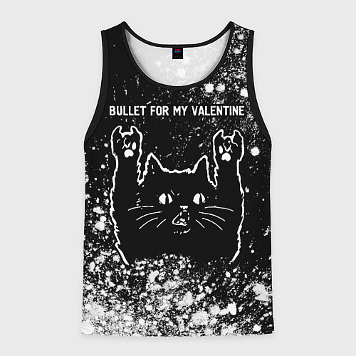 Мужская майка без рукавов Bullet For My Valentine Rock Cat / 3D-Черный – фото 1