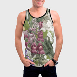 Майка-безрукавка мужская Цветы Ностальгический Весенний Узор, цвет: 3D-черный — фото 2