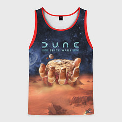 Мужская майка без рукавов Dune: Spice Wars песчаные дюны и рука с базой