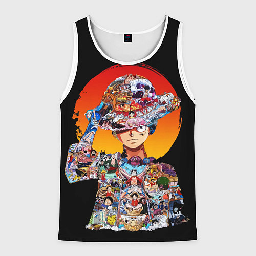 Мужская майка без рукавов ВАН ПИС АРКИ В ЛУФФИ ONE PIECE / 3D-Белый – фото 1