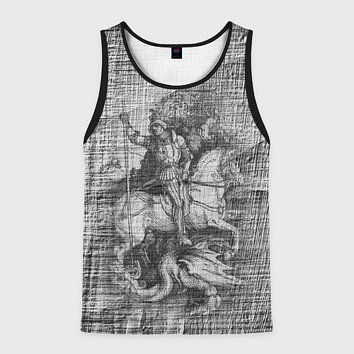Мужская майка без рукавов Альбрехт Дюрер Всадник побеждающий дракона Гравюра / 3D-Черный – фото 1