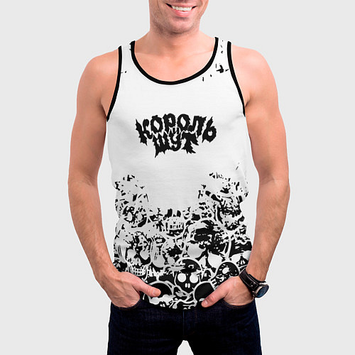 Мужская майка без рукавов Король и шут черепа / 3D-Черный – фото 3