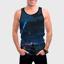 Майка-безрукавка мужская Мальчик смотрит в небо, цвет: 3D-черный — фото 2