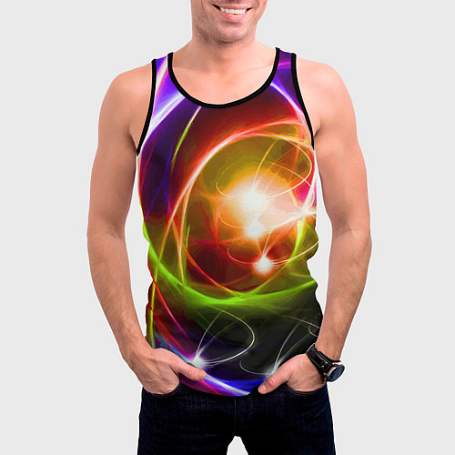 Мужская майка без рукавов Галактическое звёздное пространство Galactic Star / 3D-Черный – фото 3