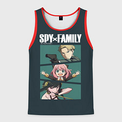 Майка-безрукавка мужская SPY X FAMILY СЕМЬЯ ШПИОНА ЛОЙД, АНЯ, ЙОР, цвет: 3D-красный