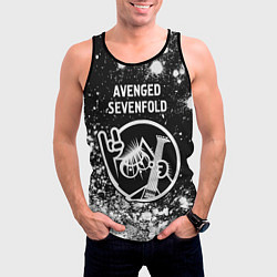 Майка-безрукавка мужская Avenged Sevenfold КОТ Краска, цвет: 3D-черный — фото 2