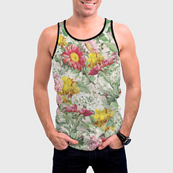 Майка-безрукавка мужская Цветы Майские Герберы, цвет: 3D-черный — фото 2