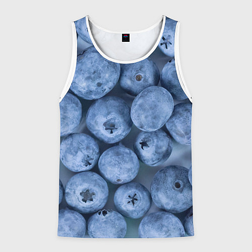Мужская майка без рукавов Голубика - фон / 3D-Белый – фото 1