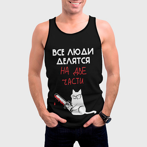 Мужская майка без рукавов Sawn people / 3D-Черный – фото 3