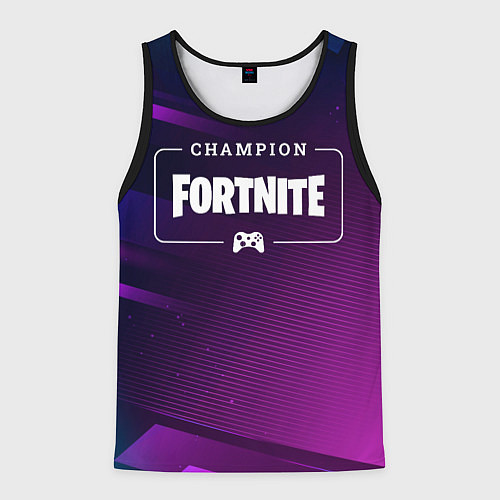 Мужская майка без рукавов Fortnite Gaming Champion: рамка с лого и джойстико / 3D-Черный – фото 1