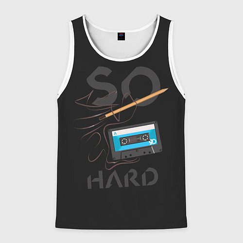 Мужская майка без рукавов Так тяжело / 3D-Белый – фото 1