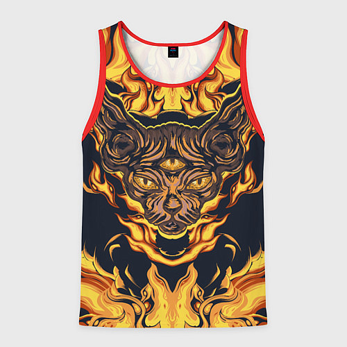 Мужская майка без рукавов Сфинкс Третий глаз / 3D-Красный – фото 1
