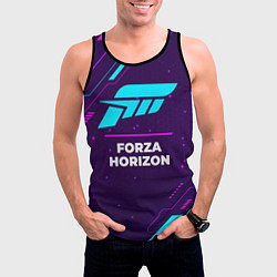 Майка-безрукавка мужская Символ Forza Horizon в неоновых цветах на темном ф, цвет: 3D-черный — фото 2