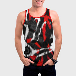 Майка-безрукавка мужская Масляная Аэрография Краска Штрихи, цвет: 3D-красный — фото 2