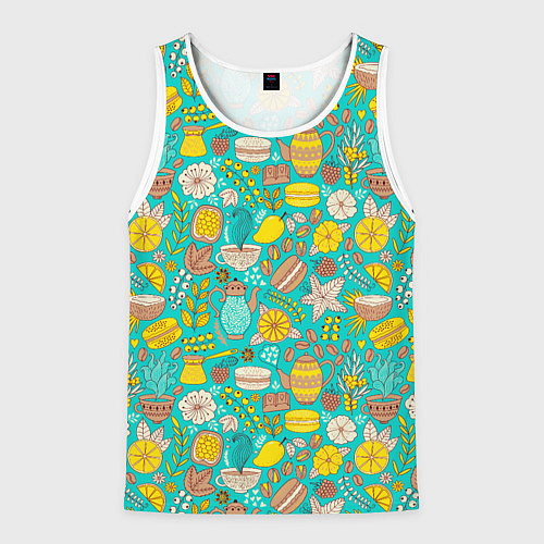 Мужская майка без рукавов MAKING COFFEE / 3D-Белый – фото 1