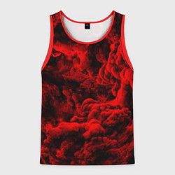 Майка-безрукавка мужская Красный дым Red Smoke Красные облака, цвет: 3D-красный